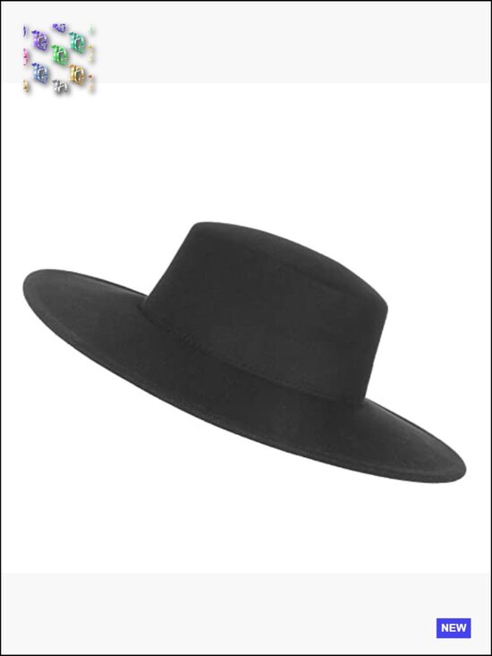 Classic Felt Fedora Hat Wide Brim Flat Top Jazz Panama Party Hat Adjustable main image 6